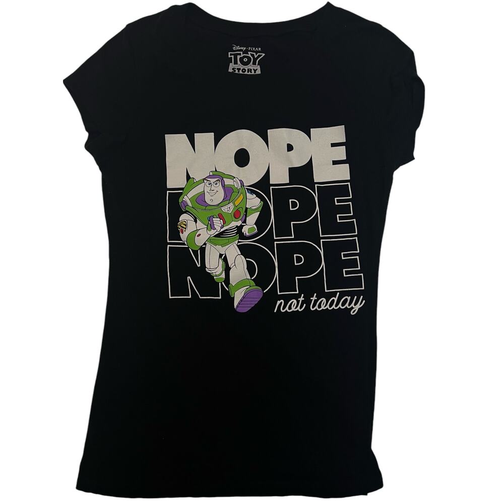 Disney Pixar Toy Story Buzz Lightyear “NOPE Not Today” Girls T-Shirt Size M 7-9